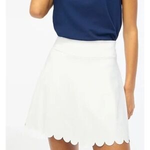 J.Crew White Scalloped Skort Womens Medium BQ324 New With Tags Activewear Golf